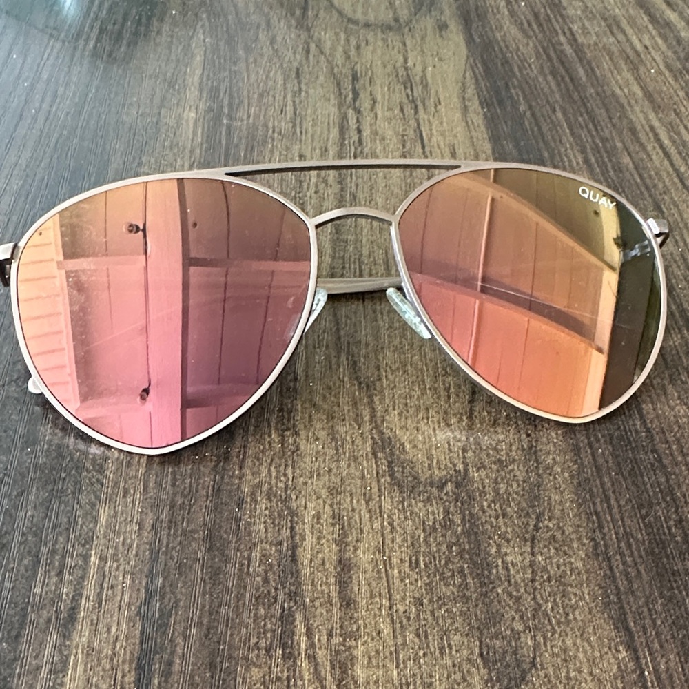 Quay Pink Aviator Sunglasses